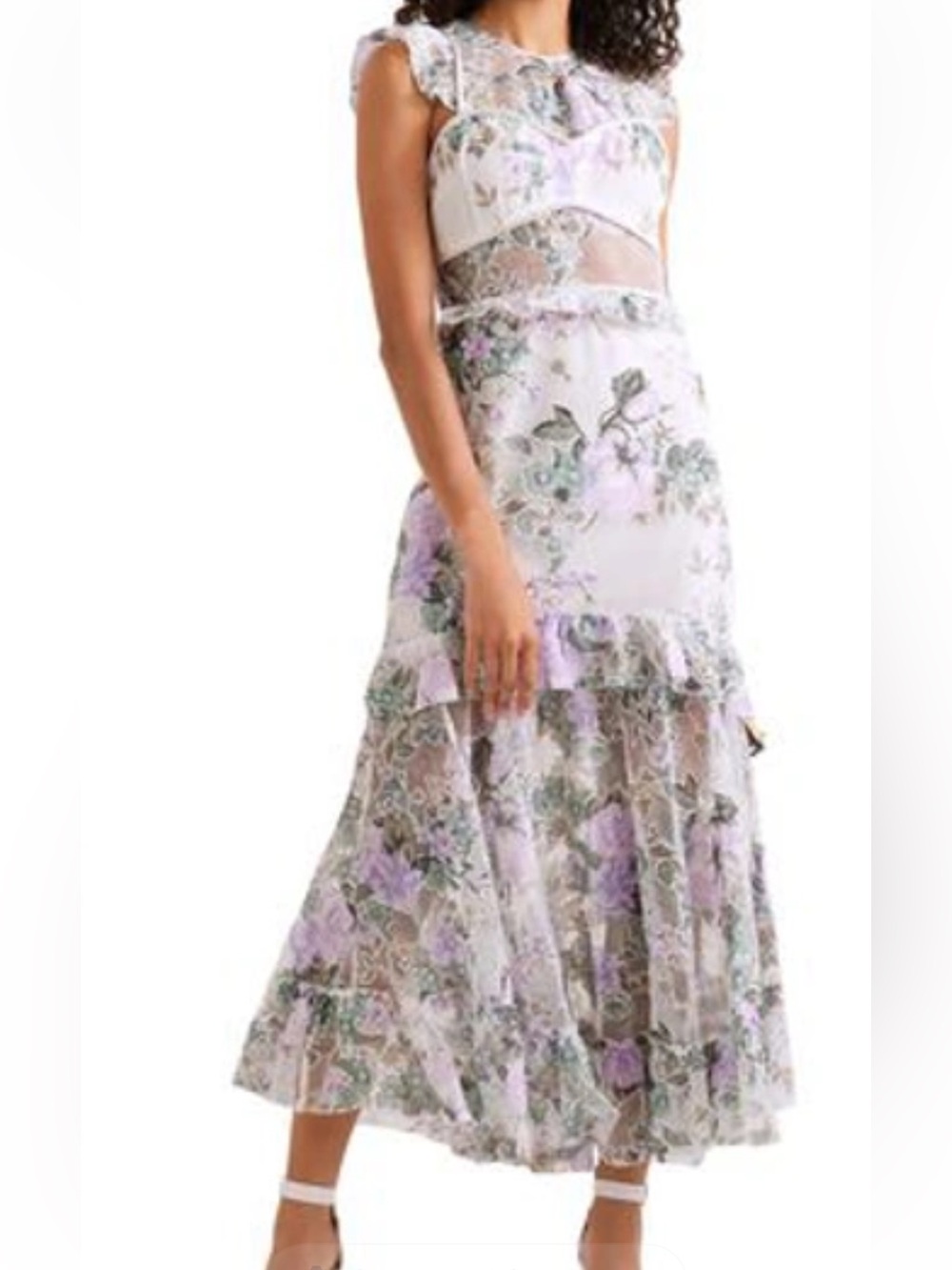 Alice McCall Lavender Sage Floral Maxi Dress Size 6
